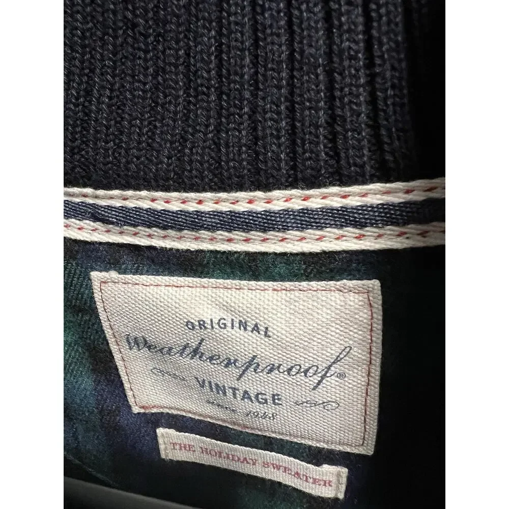NEW Classic Weatherproof Vintage Navy Pullover Men’s Sweater Size L